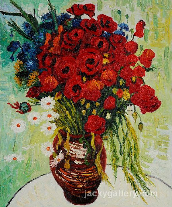 Vase with Daisies and Poppies, Van Gogh painting